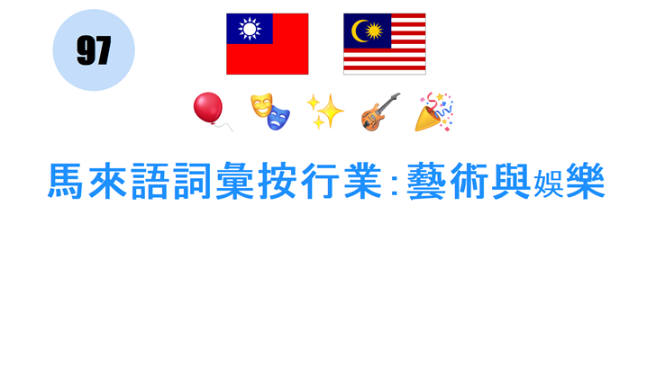 馬來語詞彙按行業：藝術與娛樂